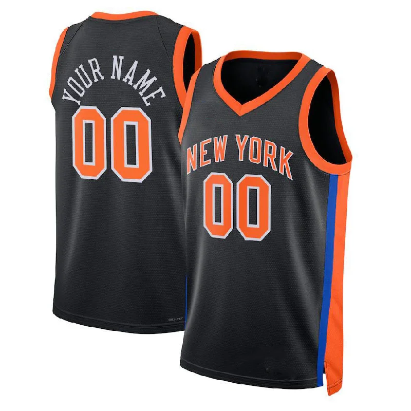 Basketball Jerseys with Soft Fabric for a Casual Look-Custom NY.Knicks Unisex 2022-23 Swingman  Jersey  City Edition Black Stitched Basketball Jersey