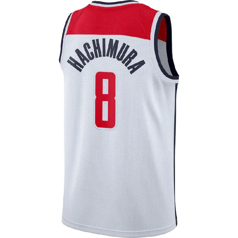 Basketball Jerseys with Mesh Sides for Extra Airflow-W.Wizards #8 Rui Hachimura Swingman Jersey White Association Edition Stitched American Basketball Jersey