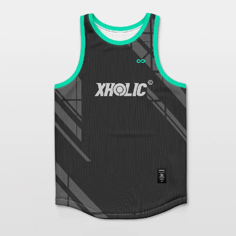 Basketball Jerseys with Slim Cut for Athletic Look-Green Tech - Customized Basketball Jersey Sleeveless