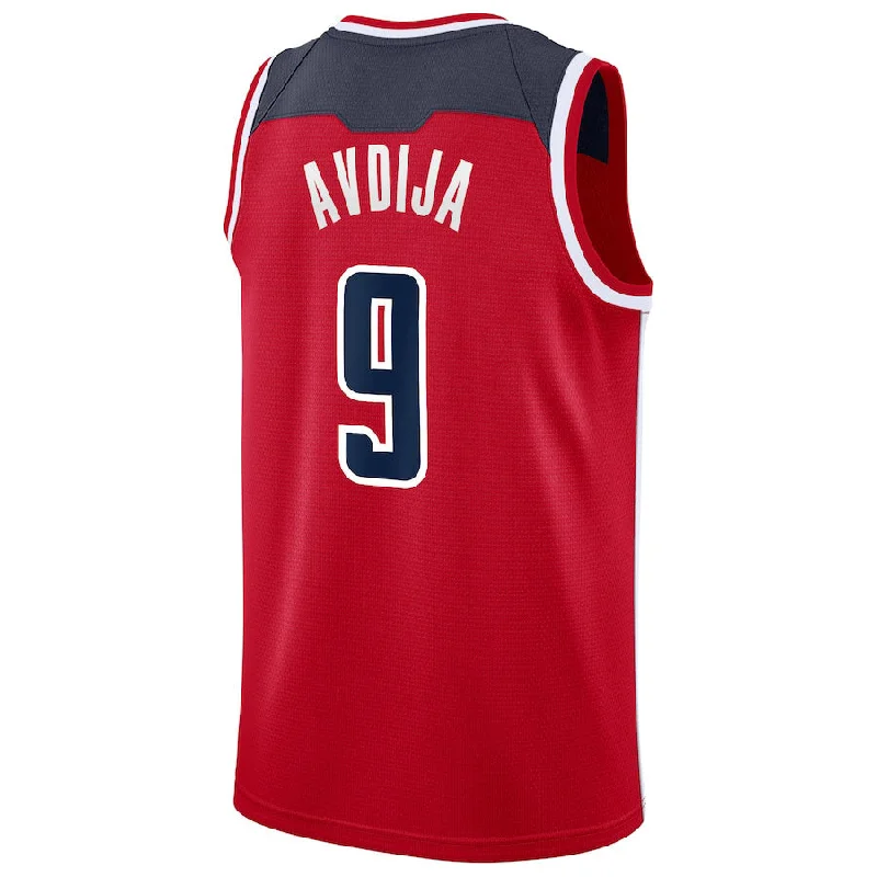 Basketball Jerseys with Tapered Sleeves for Stylish Fit-W.Wizards #9 Deni Avdija Swingman Jersey Red Icon Edition Stitched American Basketball Jersey