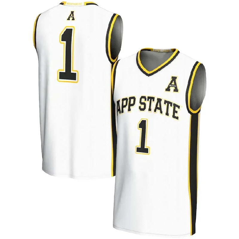 Basketball Jerseys for Kids with Adjustable Fit-#1 A.State Mountaineers GameDay Greats Unisex Lightweight Basketball Jersey - White Stitched American College Jerseys