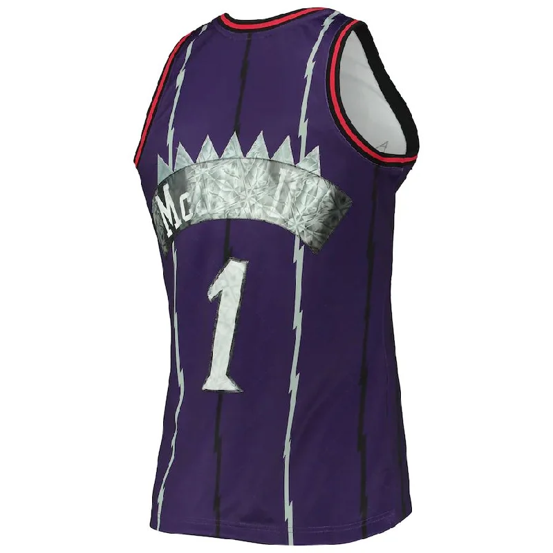 Custom Basketball Jerseys with Team Colors and Branding-T.Raptors #1 Tracy McGrady Mitchell & Ness 1996-97 Hardwood Classics  75th Anniversary Diamond Swingman Jersey Purple Stitched American Basketball Jersey