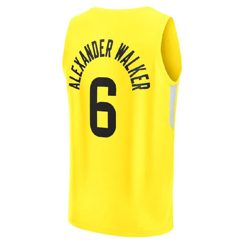 Basketball Jerseys with Anti-Wrinkle Fabric for Easy Maintenance-U.Jazz #6 Nickeil Alexander-Walker Fanatics Branded 2022-23 Fast Break Replica Player Jersey Icon Edition Yellow Stitched American Basketball Jersey