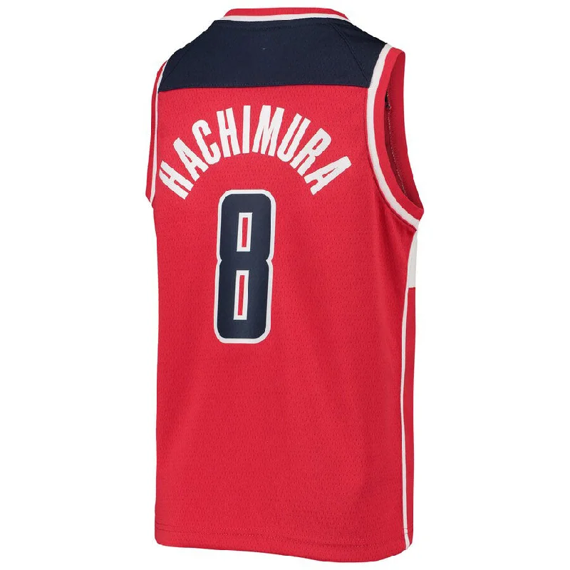 Basketball Jerseys with Padded Neck for Extra Comfort-W.Wizards #8 Rui Hachimura Team Swingman Jersey Red Icon Edition Stitched American Basketball Jersey