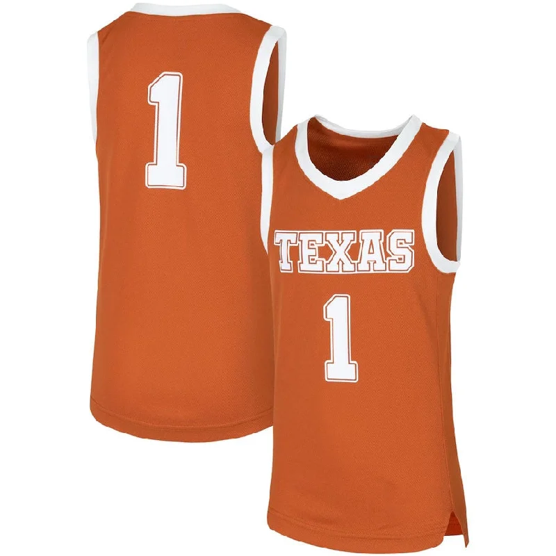 Basketball Jerseys with Extra Breathability for Hot Weather Play-#1 T.Longhorns Replica Team Basketball Jersey - Orange American College Jerseys