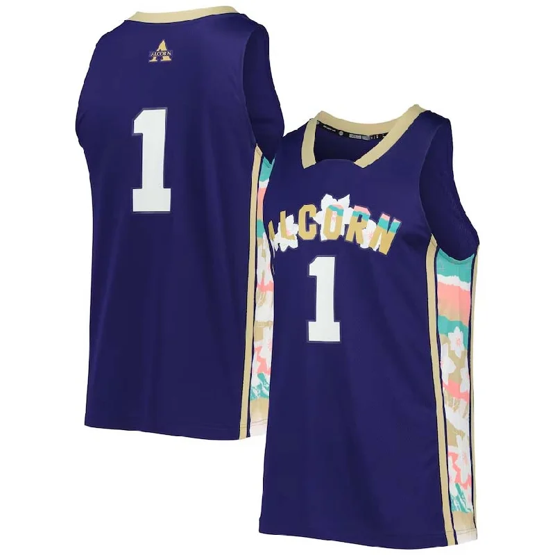 Basketball Jerseys with Soft Touch Fabric for All-Day Comfort-#1 A.State Braves Honoring Black Excellence Replica Basketball Jersey - Purple American College Jerseys