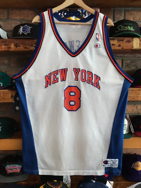 Basketball Jerseys with V-Neck Design for Classic Fit-Vintage Champion New York Knicks Latrell Sprewell Jersey Size 52 2XL