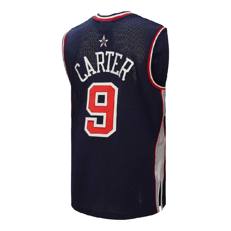 Basketball Jerseys with Extended Back for Comfort and Fit-USA Basketball #9 Vince Carter Mitchell & Ness 2000 Authentic Jersey - Navy American Basketball Jersey