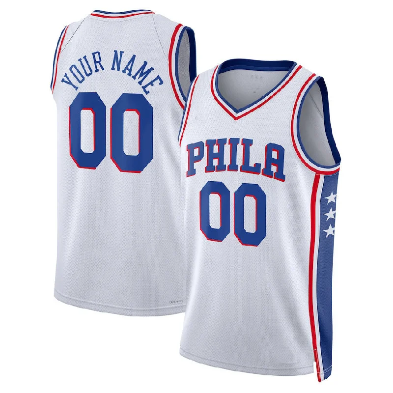 Basketball Jerseys with High-Performance Fabrics for Serious Athletes-Custom PH.76ers Unisex 2022-23 Swingman Jersey Association Edition White Stitched Basketball Jersey