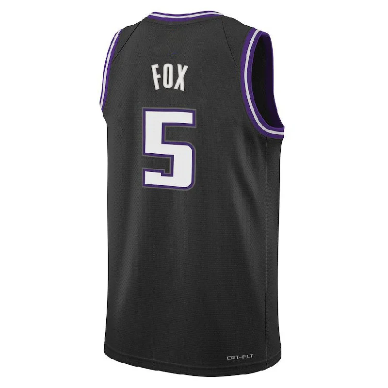 Basketball Jerseys with Soft, Comfortable Neckline for Relaxed Fit-S.Kings #5 De'Aaron Fox Swingman Jersey  City Edition Black Statement Edition Stitched American Basketball Jersey