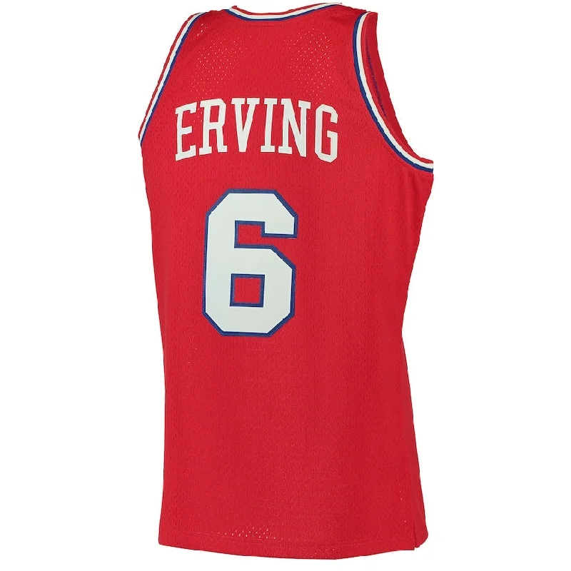 Basketball Jerseys with Sublimated Design for Unique Patterns-PH.76ers #6 Julius Erving Mitchell & Ness Hardwood Classics Swingman Jersey - Red Stitched American Basketball Jersey