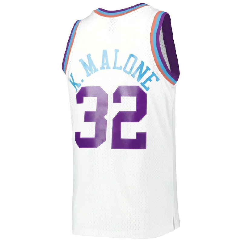 Basketball Jerseys with Soft Touch Fabric for All-Day Comfort-U.Jazz #32 Karl Malone Mitchell & Ness 1991-92 Hardwood Classics Reload 3.0 Swingman Jersey White Stitched American Basketball Jersey