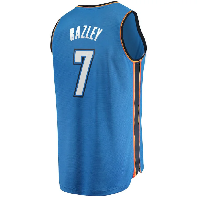 Basketball Jerseys with Colorful Patterns for Bold Look-OC.Thunder #7 Darius Bazley Fanatics Branded  Fast Break Replica Jersey Icon Edition Blue Stitched American Basketball Jersey