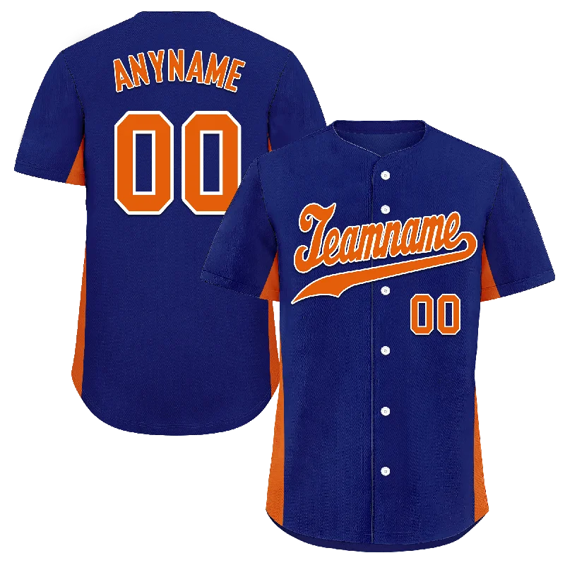 Baseball Jerseys with Side Panels for Stylish Look-Custom Blue Classic Style Orange Personalized Authentic Baseball Jersey BSBJ01-bd0faba