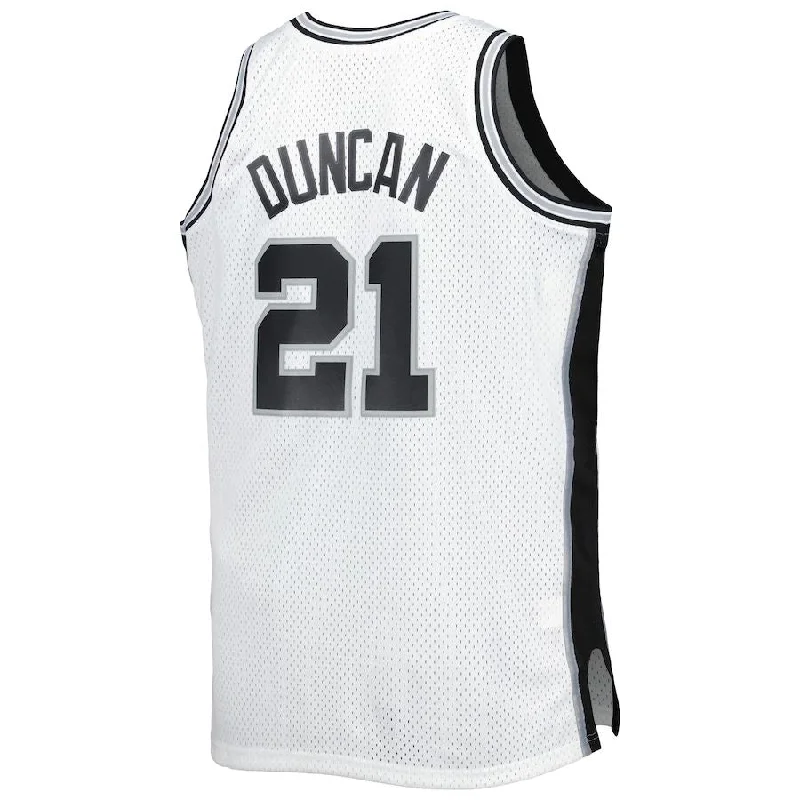 Personalized Basketball Jerseys for Players and Fans-S.Antonio Spurs #21 Tim Duncan Mitchell & Ness Big & Tall Hardwood Classics 1998-99 Swingman Jersey White Stitched American Basketball Jersey