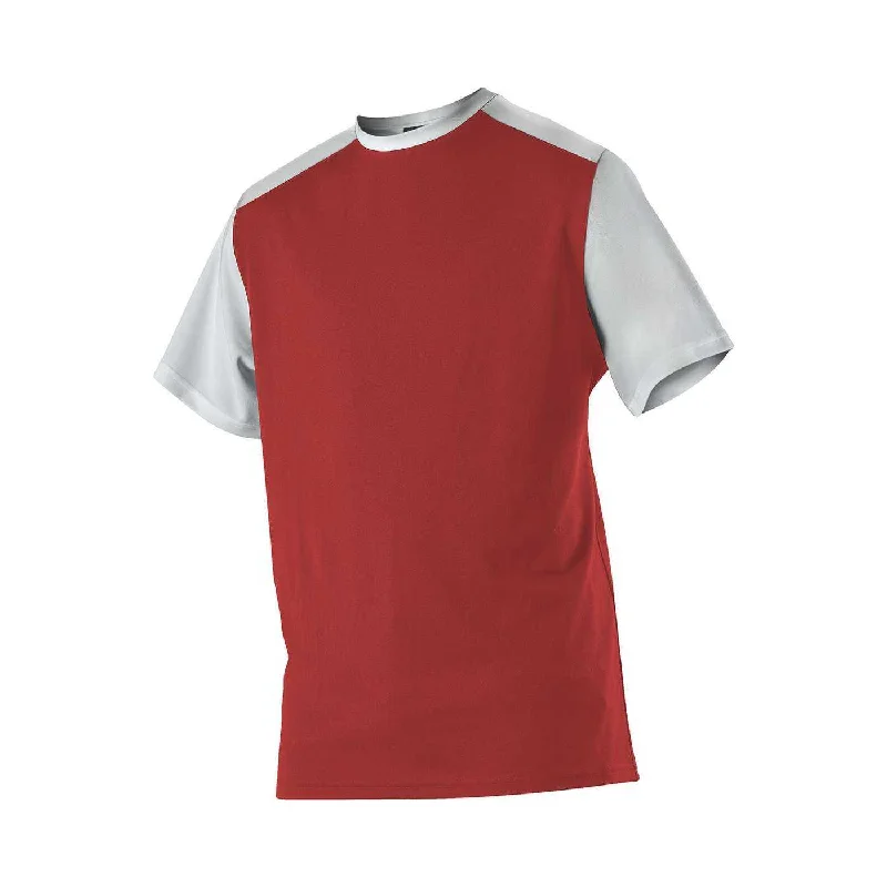 Classic Baseball Jerseys with Traditional Design-Alleson Athletic 532CJY Youth Crew Neck Baseball Jersey - Red White