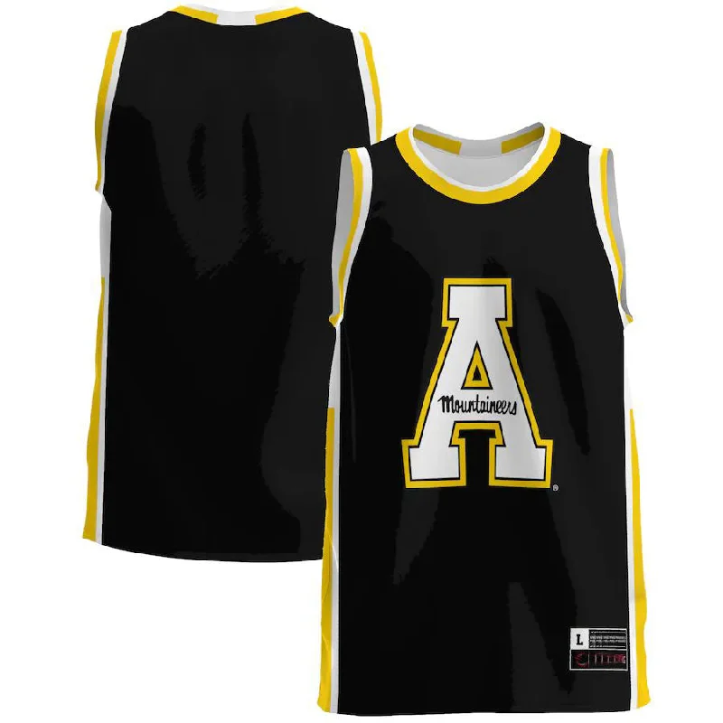 Basketball Jerseys with Modern Cut for Comfortable Fit-A.State Mountaineers Basketball Jersey - Black Stitched American College Jerseys