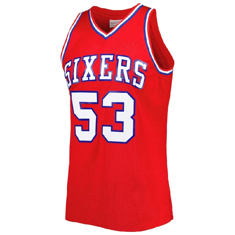 Basketball Jerseys with Contrast Collar for Stylish Touch-PH.76ers #53 Darryl Dawkins Mitchell & Ness Hardwood Classics 1979-80 Swingman Jersey Red Stitched American Basketball Jersey