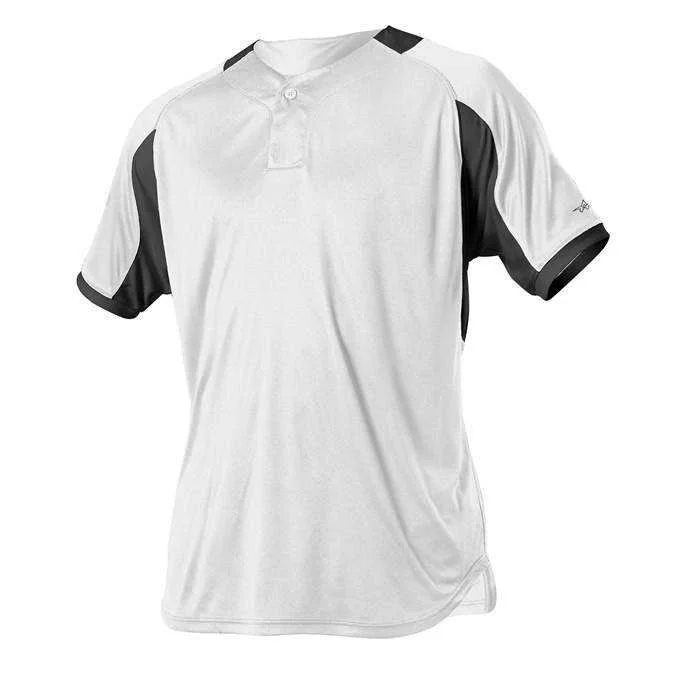 Baseball Jerseys with Multiple Pockets for Storage-Alleson Athletic 5081BY Youth Baseball Jersey - White Black