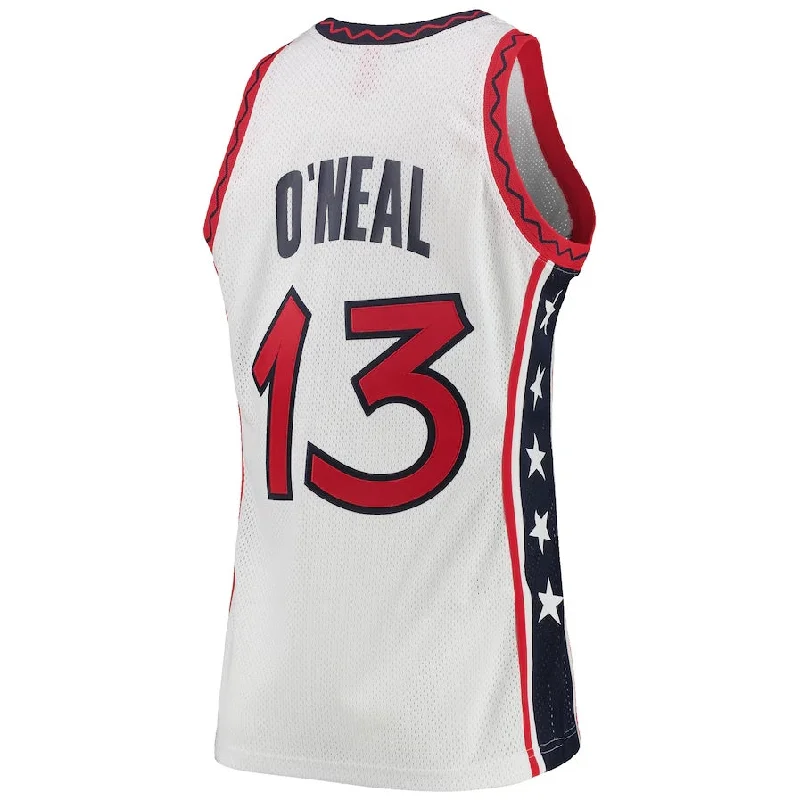 Basketball Jerseys with Multiple Pockets for Storage-USA Basketball #13 Shaquille O'Neal Mitchell & Ness 1996 Hardwood Classics Authentic Jersey - White American Basketball Jersey