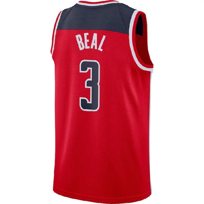 Basketball Jerseys with Full Button Front for Classic Look-W.Wizards #3 Bradley Beal Swingman Jersey Icon Edition Red Stitched American Basketball Jersey