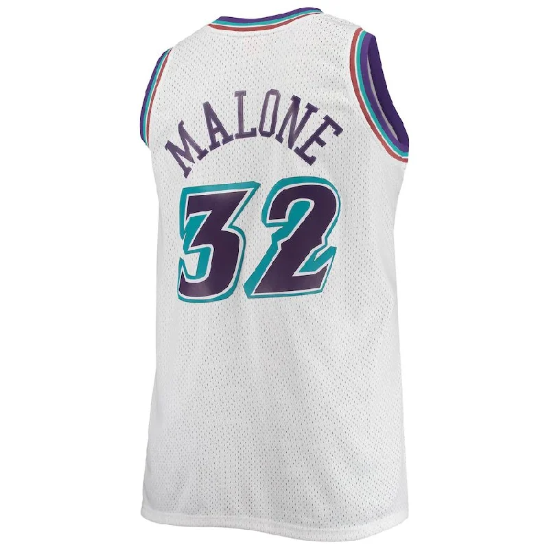 Premium Basketball Jerseys for Professional Teams-U.Jazz #32 Karl Malone Mitchell & Ness Big & Tall Hardwood Classics Jersey White Stitched American Basketball Jersey