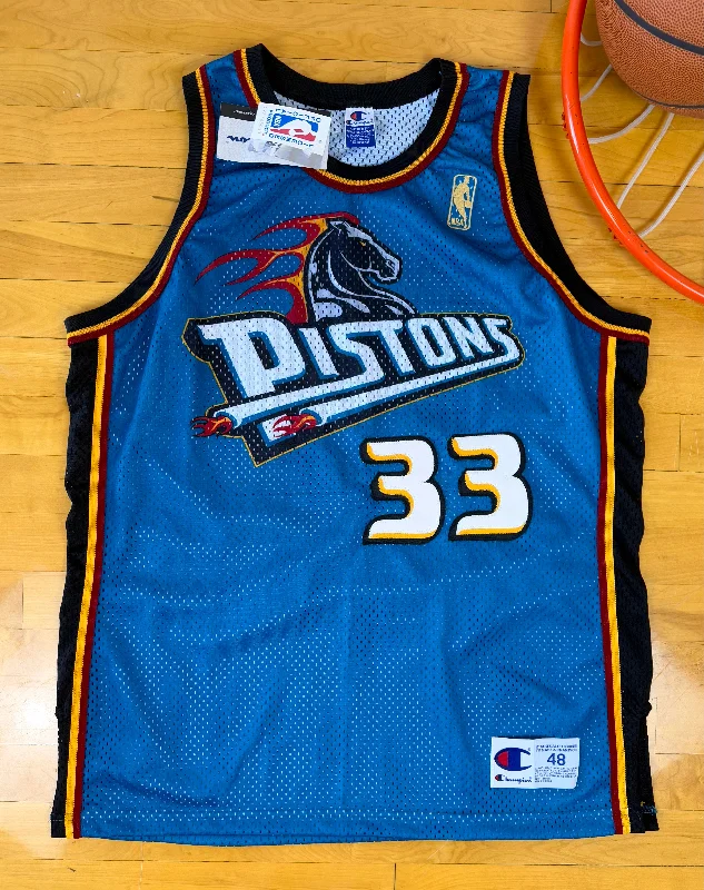 Basketball Jerseys with Full-Length Sleeves for Full Coverage-Detroit Pistons 1996-1997 Grant Hill NBA Basketball Jersey (48/XL)