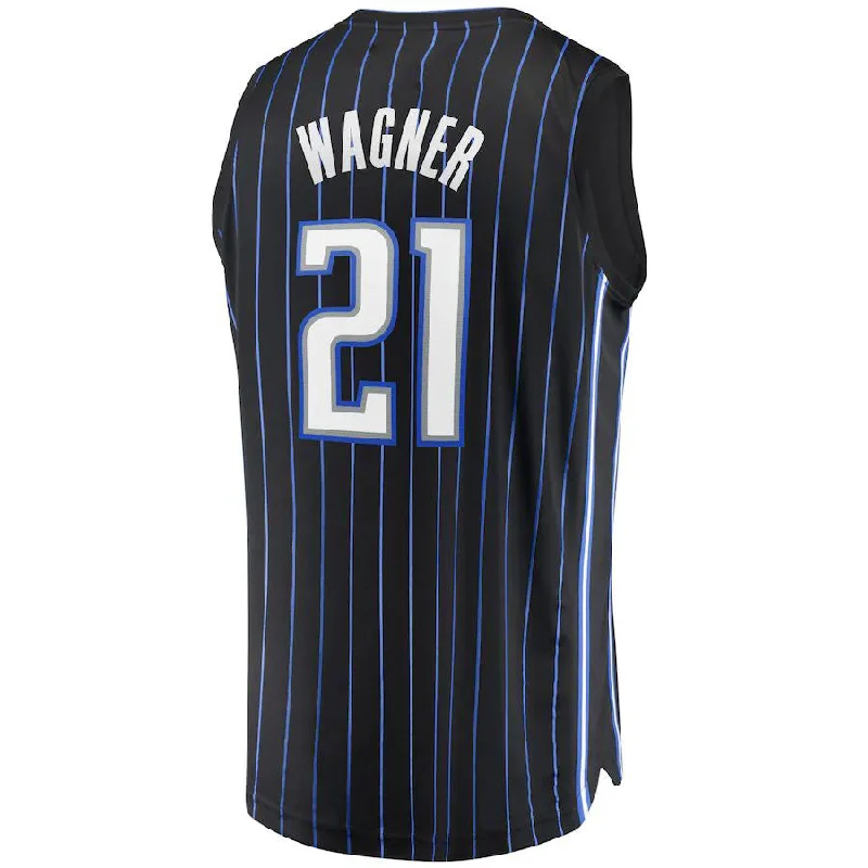 Basketball Jerseys with Mesh Sides for Extra Airflow-O.Magic #21 Moritz Wagner Fanatics Branded  2021-22 Fast Break Replica Jersey  Icon Edition Black Stitched American Basketball Jersey