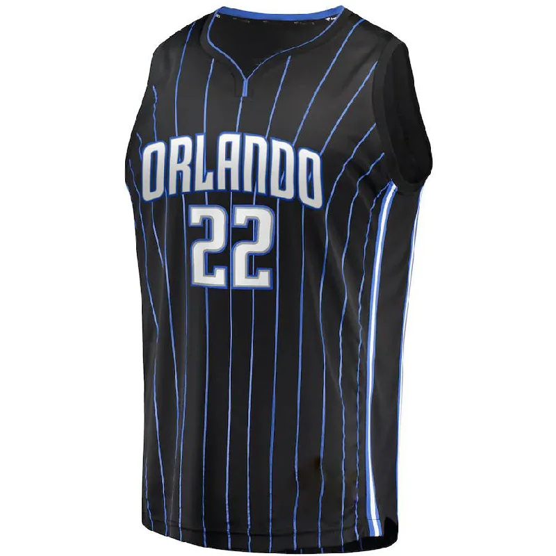 Basketball Jerseys with Color Blocking for Team Identity-O.Magic #22 Franz Wagner Fanatics Branded  2021-22 Fast Break Replica Jersey Icon Edition  Black Stitched American Basketball Jersey