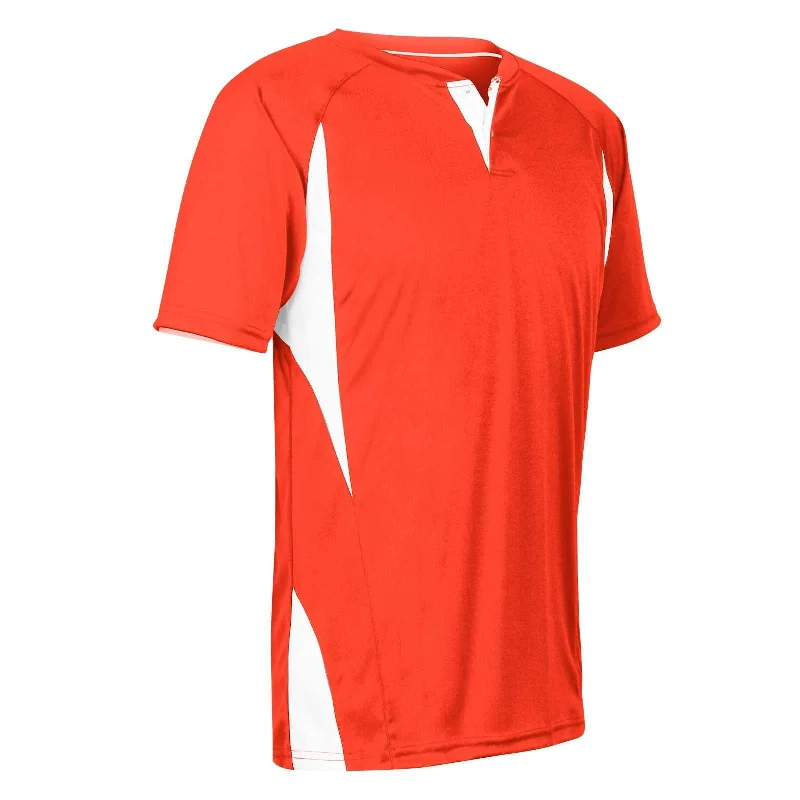 Baseball Jerseys with Mesh Inserts for Extra Ventilation-Champro BS63 Wild Card Baseball Jersey - Orange White