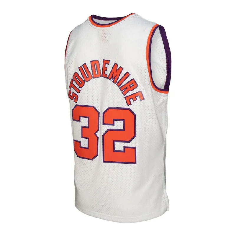 Basketball Jerseys with Zip-Up Design for Easy Wear-P.Suns #32 Amar'e Stoudemire Mitchell & Ness 2002-03 Hardwood Classics Swingman Jersey White White Stitched American Basketball Jersey