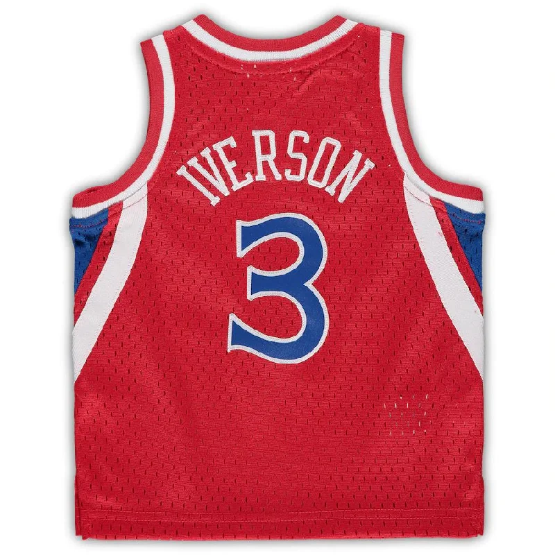 Basketball Jerseys with Sublimated Design for Unique Patterns-PH.76ers #3 Allen Iverson Mitchell & Ness Infant 1996-97 Hardwood Classics Retired Player Jersey Red Stitched American Basketball Jersey