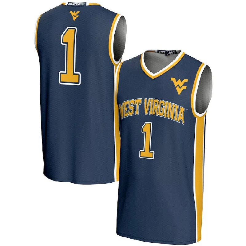 Basketball Jerseys with Bold Color Contrast for Standout Look-#1 W.Virginia Mountaineers GameDay Greats Lightweight Basketball Jersey - Navy American College Jerseys