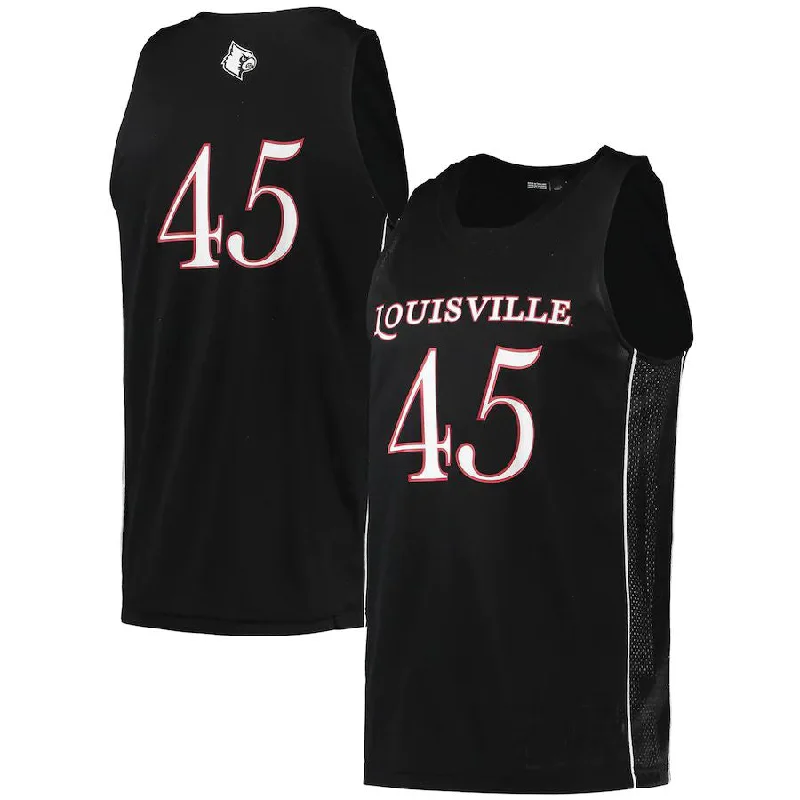 Basketball Jerseys with Classic Pinstripe Design for Vintage Look-#45 L.Cardinals Swingman Basketball Jersey Black Basketball Jersey Stitched American College Jerseys