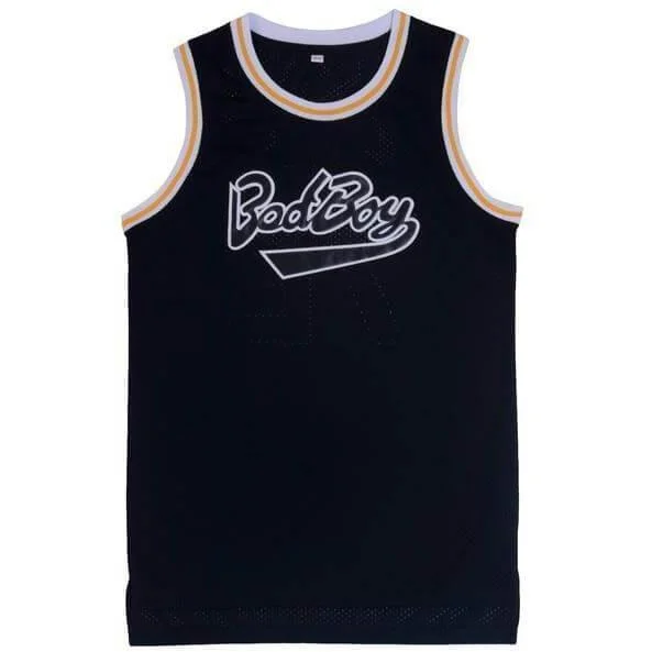 Basketball Jerseys with Full-Button Closure for Traditional Style-Bad Boy Basketball Jersey #72 Black