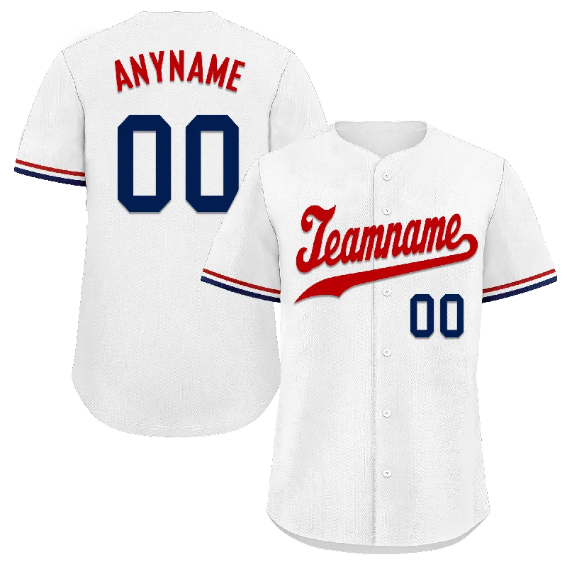 Baseball Jerseys with Anti-Odor Technology for Comfort-Custom White Classic Style Red Personalized Authentic Baseball Jersey BSBJ01-bd0faaa