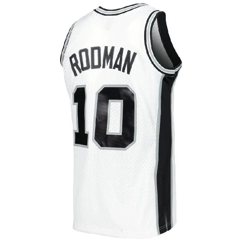 Custom Basketball Jerseys for Teams-S.Antonio Spurs #10 Dennis Rodman Mitchell & Ness 1993-94 Hardwood Classics Swingman Jersey White  Stitched American Basketball Jersey