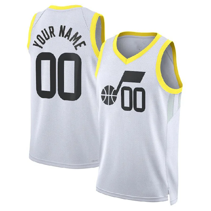 Basketball Jerseys with Custom Team Logos-Custom U.Jazz Unisex 2022-23 Swingman Custom Jersey Association Edition White Stitched Basketball Jersey