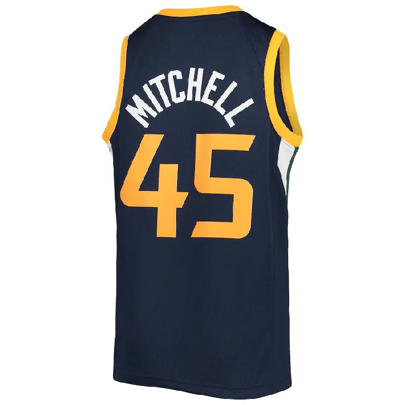 Basketball Jerseys with Tapered Cut for Modern Appeal-U.Jazz #45 Donovan Mitchell 202122 Diamond Swingman Jersey Icon Edition Navy Stitched American Basketball Jersey