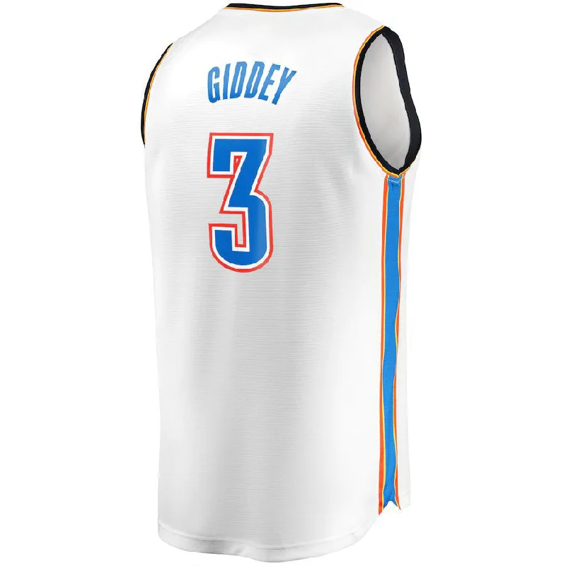 Basketball Jerseys with Vintage Style for Old-School Look-OC.Thunder #3 Josh Giddey Fanatics Branded 2022-23 Fast Break Replica Jersey White Association Edition Stitched American Basketball Jersey