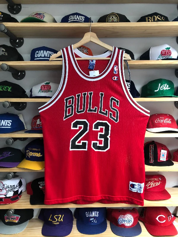 Basketball Jerseys with Ribbed Collar for Secure Fit-Vintage Champion Chicago Bulls Jordan Jersey 48 XL