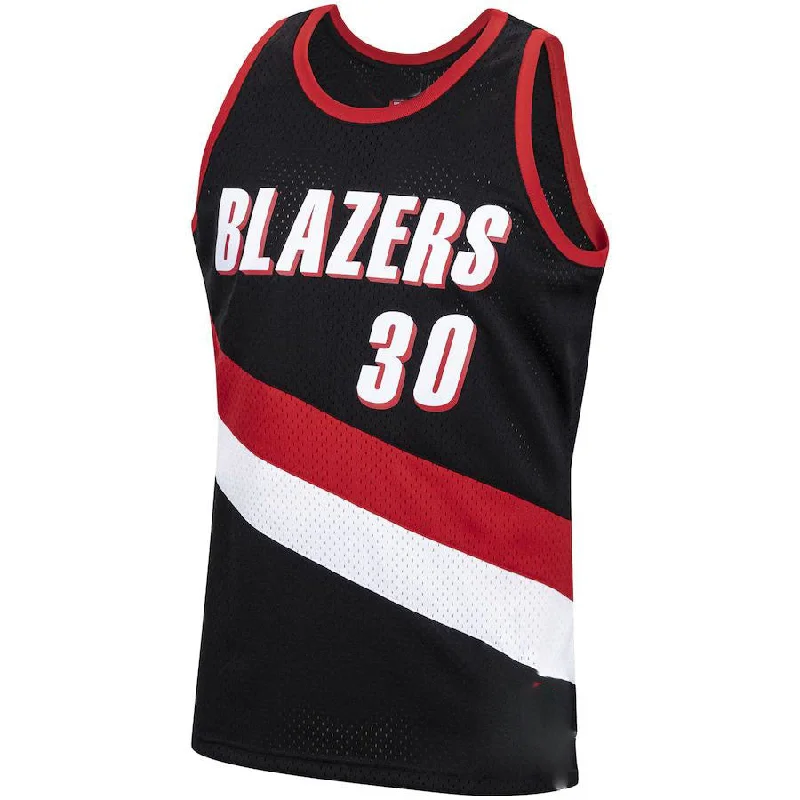 Professional Basketball Jerseys for Competitive Players-P.Trail Blazers #30 Rasheed Wallace Mitchell & Ness 1999-00 Hardwood Classics Swingman Jersey Icon Edition Black Stitched American Basketball Jersey