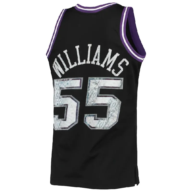 Basketball Jerseys with Contrast Stitching for Bold Design-S.Kings #55 Jason Williams Mitchell & Ness 1996-97 Hardwood Classics  75th Anniversary Diamond Swingman Jersey Black Stitched American Basketball Jersey