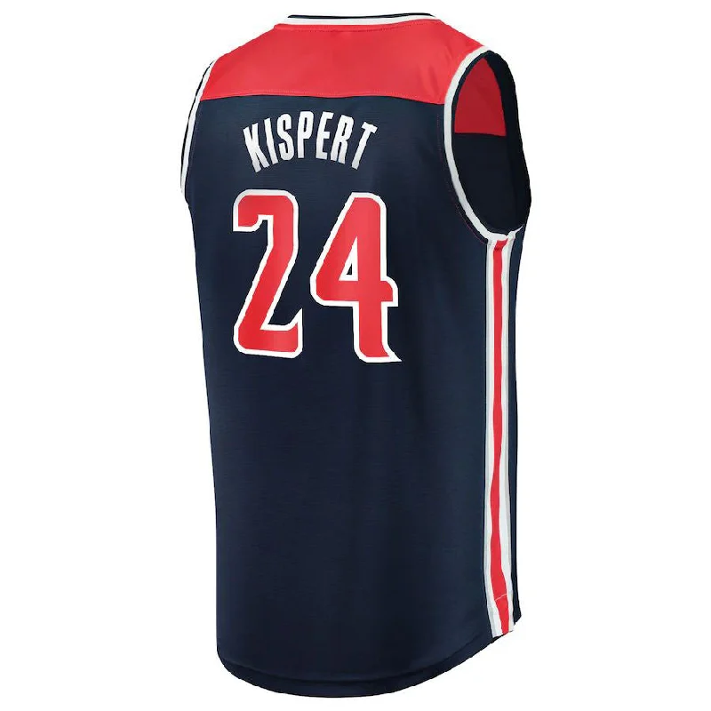 Basketball Jerseys with Piping for Traditional Style-W.Wizards #24 Corey Kispert Fanatics Branded  Fast Break Replica Jersey Navy Statement Edition Stitched American Basketball Jersey