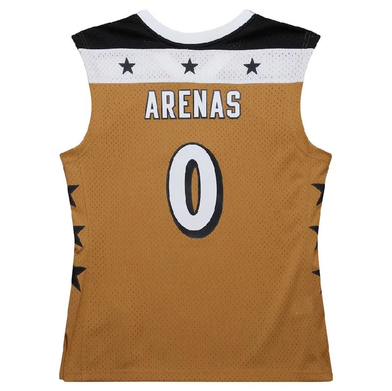 Basketball Jerseys with Soft, Comfortable Neckline for Relaxed Fit-W.Wizards #0 Gilbert Arenas Mitchell & Ness 2006-07 Hardwood Classics Swingman Jersey - Gold Stitched American Basketball Jersey