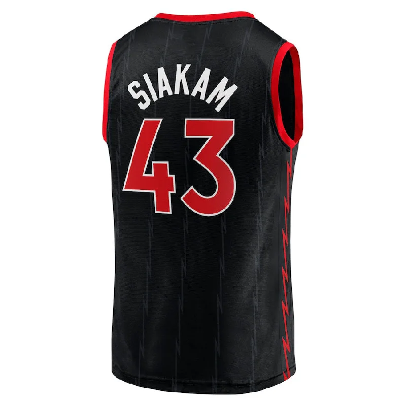 Basketball Jerseys with Double-Stitched Seams for Durability-T.Raptors #43 Pascal Siakam Fanatics Branded 2020-21 Fast Break Replica Jersey  Black Statement Edition Stitched American Basketball Jersey