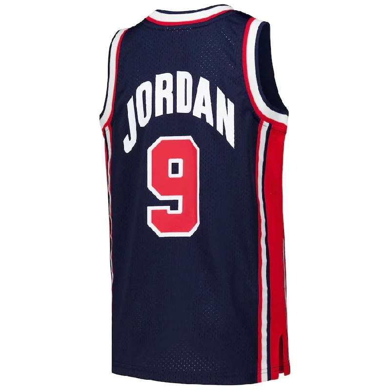 Basketball Jerseys with Bold Color Contrast for Standout Look-USA Basketball #9 Michael Jordan Mitchell & Ness Youth 1992 Dream Team Authentic Jersey - Navy American Basketball Jersey