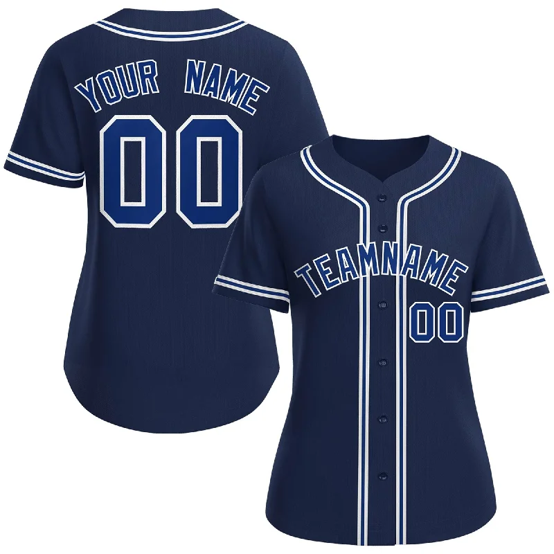 Lightweight Baseball Jerseys for Comfort and Speed-Custom Navy Royal-White Classic Style Baseball Jersey For Women