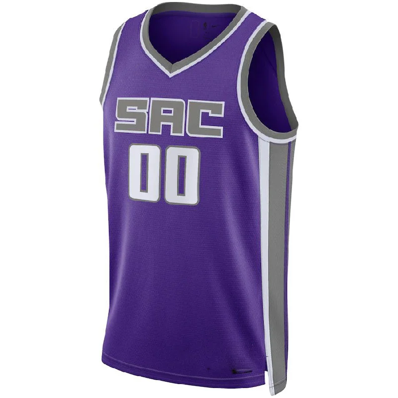 Basketball Jerseys with Unique Graphic Prints for Personal Style-Custom S.Kings Diamond Swingman Purple  Icon Edition Stitched Basketball Jersey