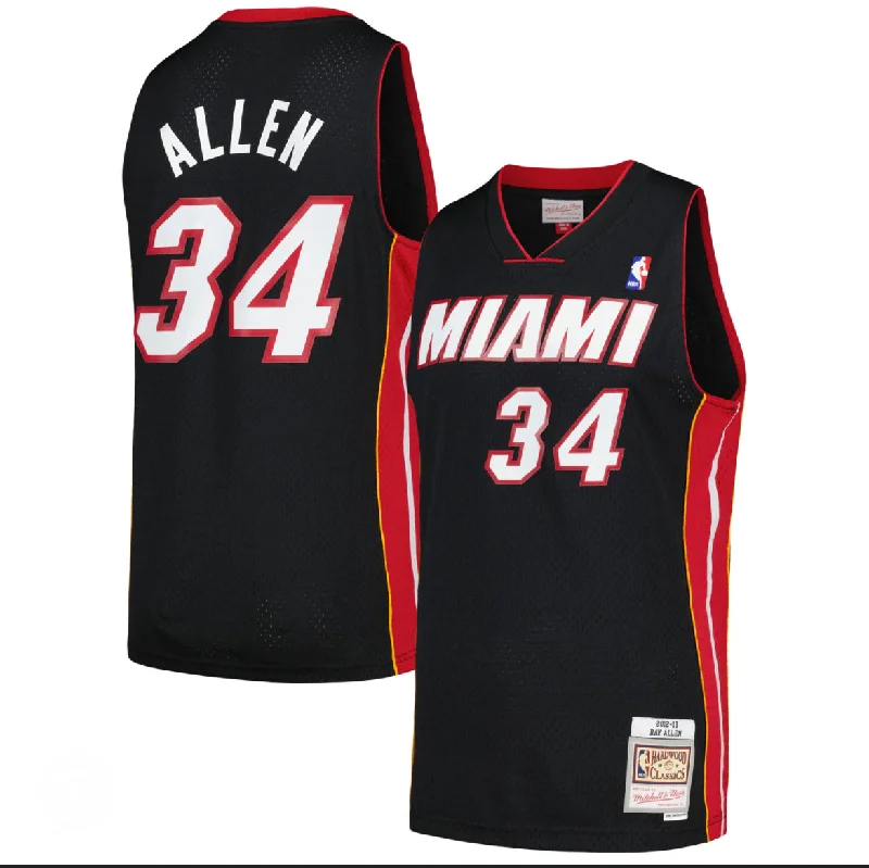 Basketball Jerseys with Lightweight Polyester Fabric for Breathability-Ray Allen Miami Heat Jersey Home/Away